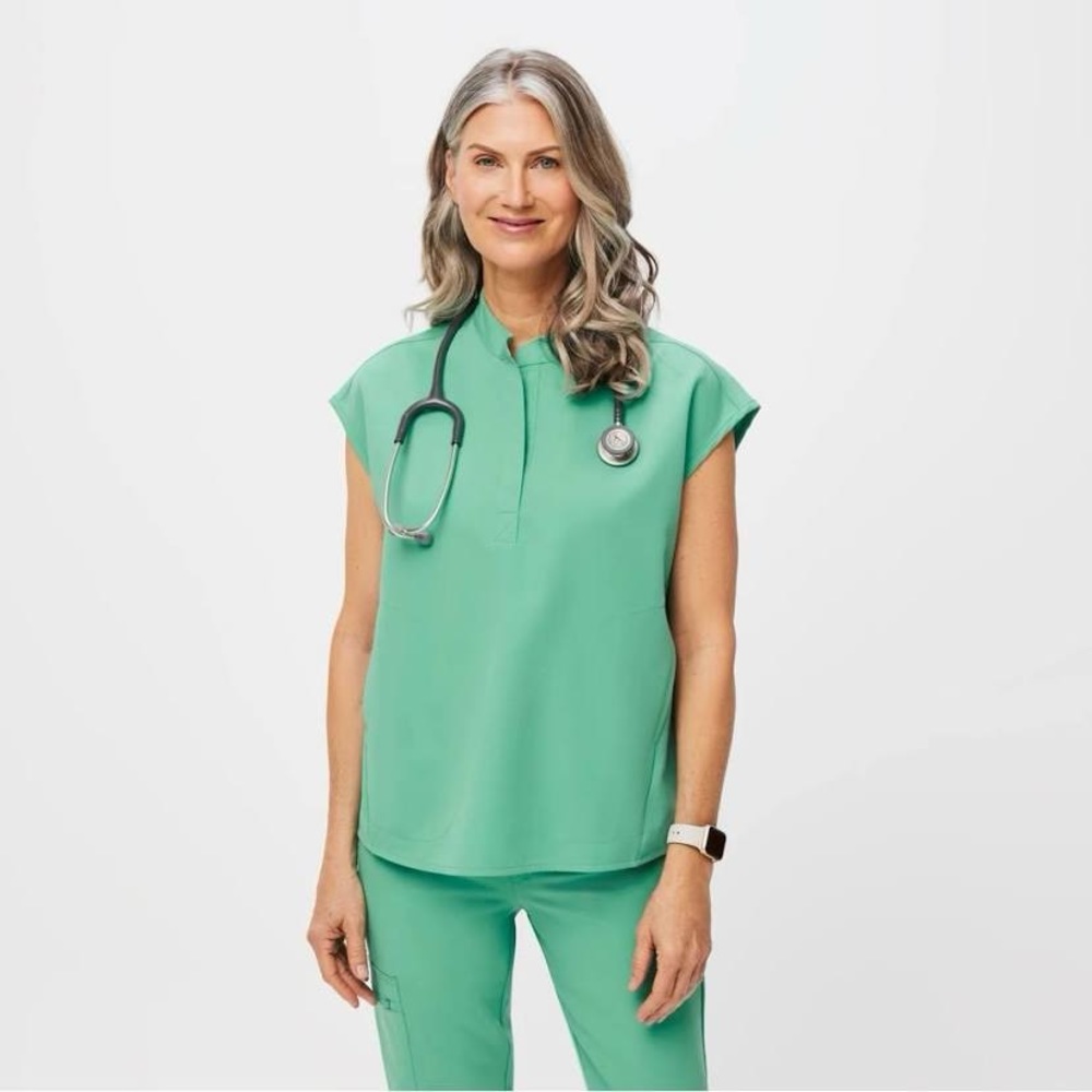 LIMITED EDITION Figs Rafaela Oversized Scrub Top in SURGICAL GREEN